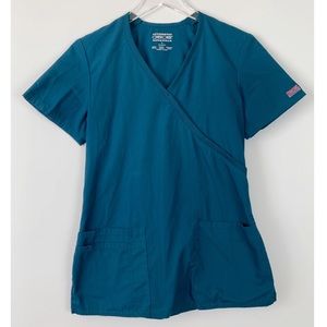 Cherokee Mock Wrap Top Small Carribean Blue✨